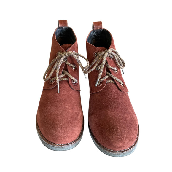 NAOT "Love" Women's Size 40/US 9.5-10 Rust Suede Leather Lace Up Ankle Boots - Picture 6 of 7